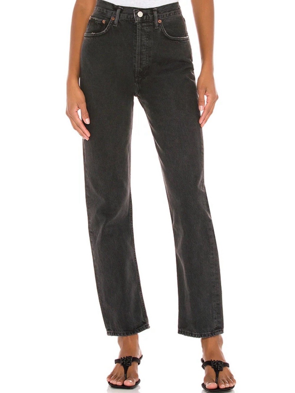 AGOLDE 90’s Pinch Waist Jeans Black Tea Size 24